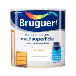 Esmalte al agua blanco satinado 0.75L Bruguer