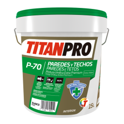 Pintura plástica blanca mate 15L TITANPRO P-70