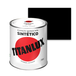 Esmalte sintético brillante negro 0.75L Titanlux